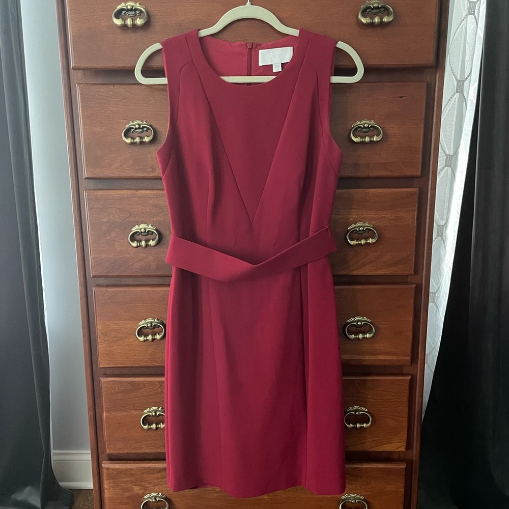 Hugo Boss Red Suiting Dress EUC Size 6